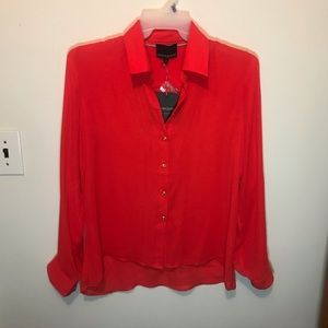Cynthia Rowley Red Button down shirt